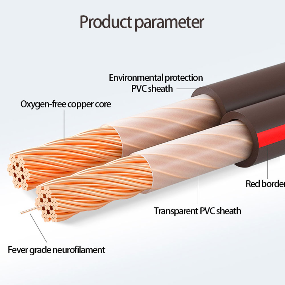 Speaker Cable 4N OFC HIFI OFC Oxygen Free Pure Copper Audio Line Cable Amplifiers Cords DIY HIFI Speaker Wire