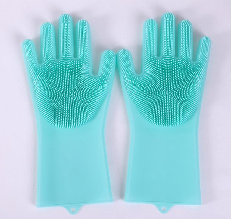 Multifunktions Beständig Silikon Handschuhe Küche BBQ Ofen Kochen Handschuhe: Grün