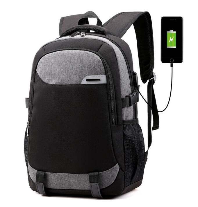 Chuwanglin mann laptop rucksack usb lade rucksäcke casual stil taschen große männliche business reisetasche rucksack H8009: Black