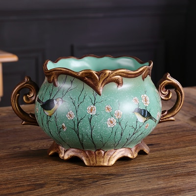 Europæisk keramik vase tørrede blomster blomsterarrangement wobble tallerken stue indgang ornamenter bryllup dekorationer