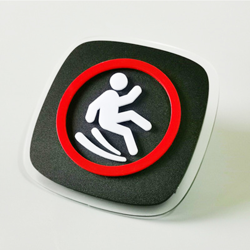 10x10cm Acrylic restroom restroom door sign No smoking, WiFi monitoring sign No noise, Caution slippery floor sign: green