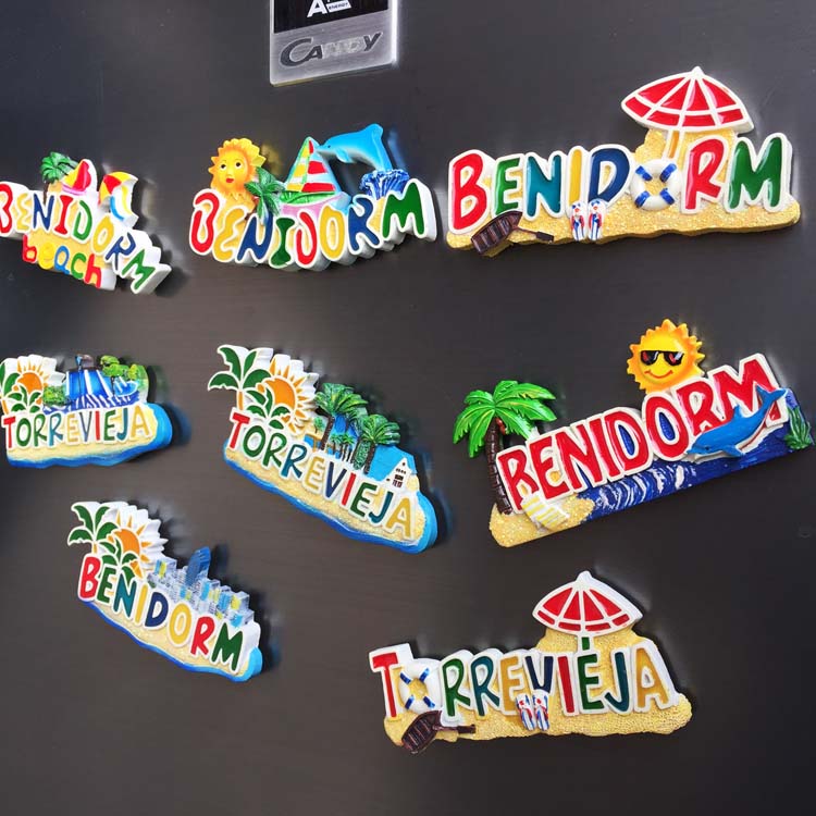 Fridge Magnets Souvenirs Benidorm Torrevieja Spain Magnetic Sticker Refrigerator Paste Home Decor 3D Resin Craft Idea