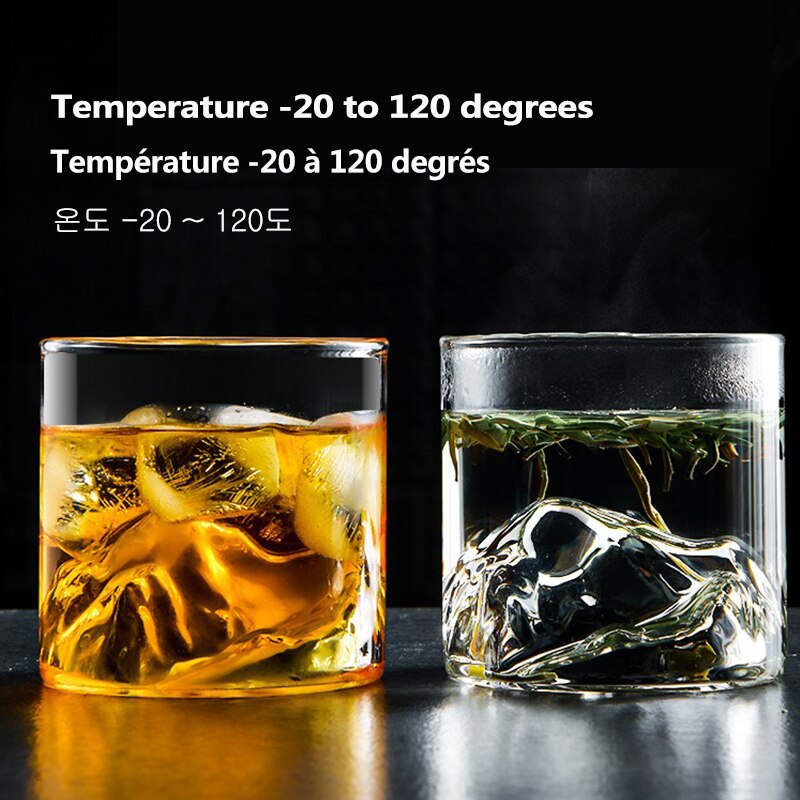 Japan 3D Berg Whiskey Glas Gletscher Altmodische Whiskey Felsen Gläser Whiskey-glas Wodka Tasse Wein Becher