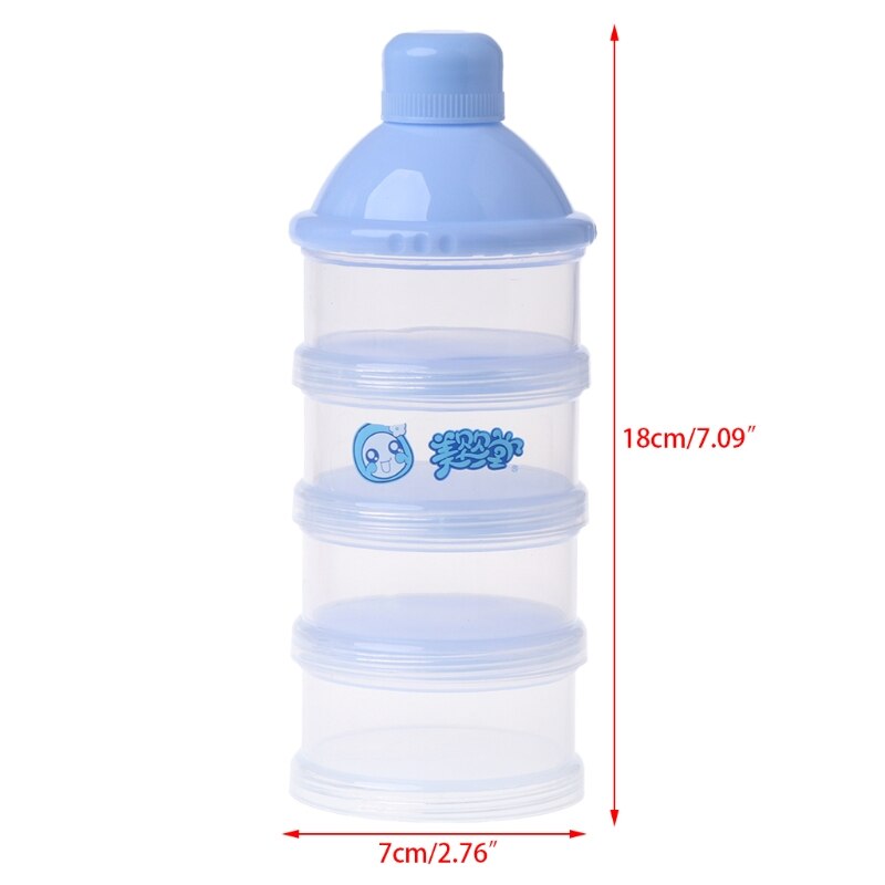 Leche en polvo para bebé portátil dispensador para almacenaje de leche de fórmula de 4 capas de maquillaje