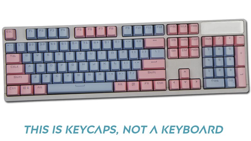 Cherry Vlossom Theme Top Printed 104 Key Keycaps Keys Caps Set for Mechanical Keyboard for Gaming Mechanical Keyboard: Pink Blue