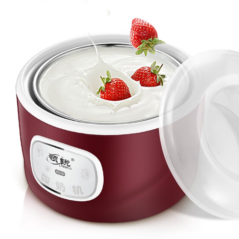 1L Capaciteit Automatische Roestvrij Staal Yoghurt Machine Zelfgemaakte Yoghurt Natto Rijst Wijn 4 Glazen Bekers Yoghurt Maker Machine