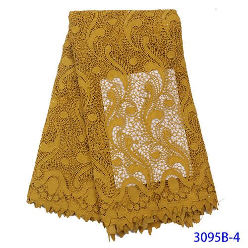 Nigerian African Lace Fabrics 5Yards Guipure Lace Fabric African Cord Lace Fabric For Wedding Dress French Lace: Picture 4