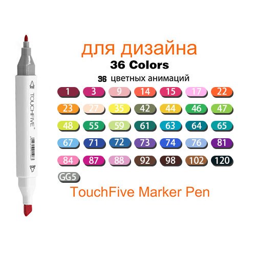 Alcohol Based Markers Touchfive for Drawing Sketch Marker Pen Set Dual tip 10/30/40/60/80/168 Colors Art Marker for School: 36 Colors White