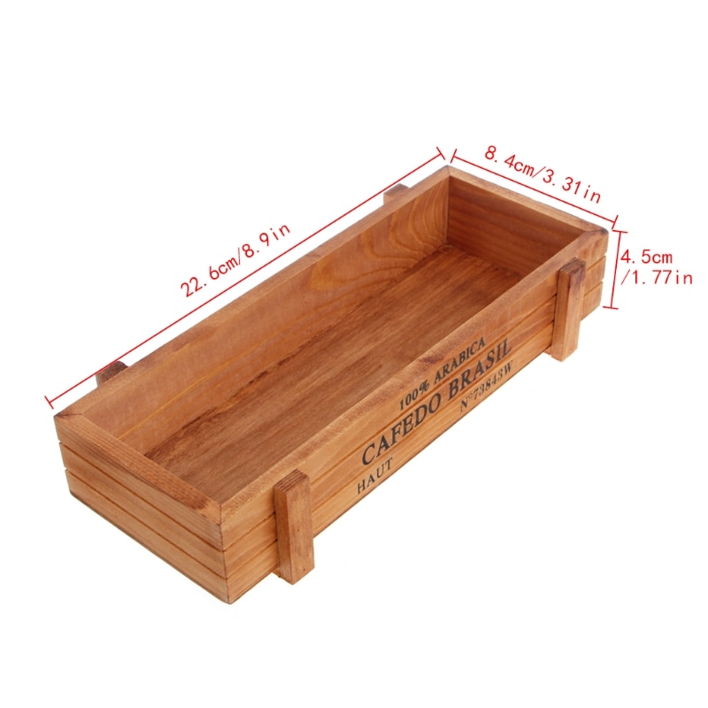 Vintage Wood Garden Flower Planter Succulent Pot Rectangle Trough Box Plant Bed