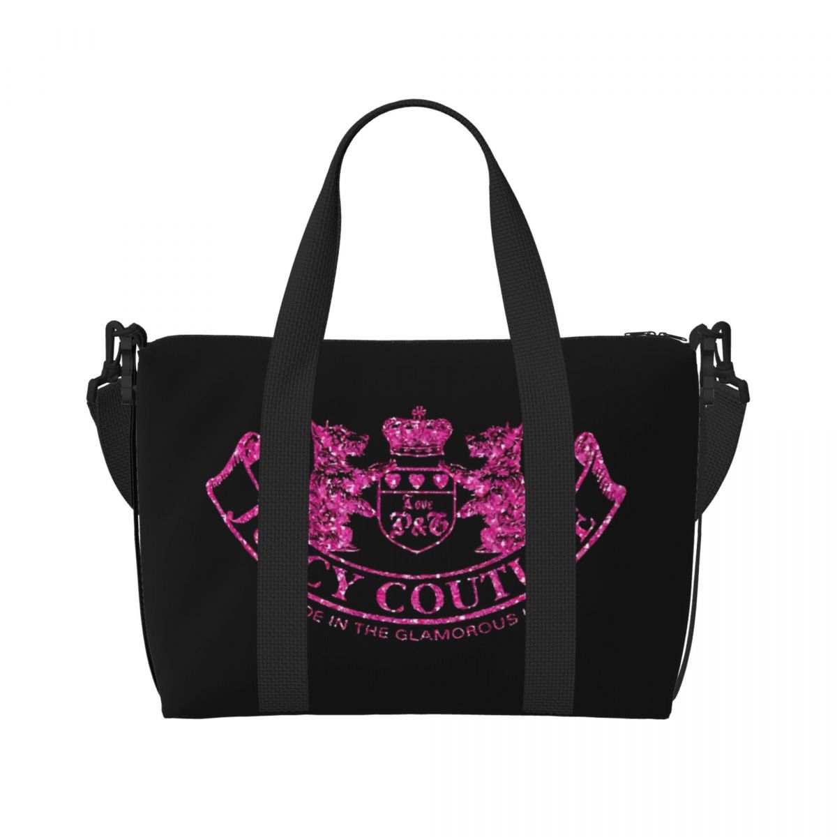 Juicy-Couture Weekend Gym Yoga Luggage Bags Men Women Sport Crossbody Bag Travel Handbag: Clear
