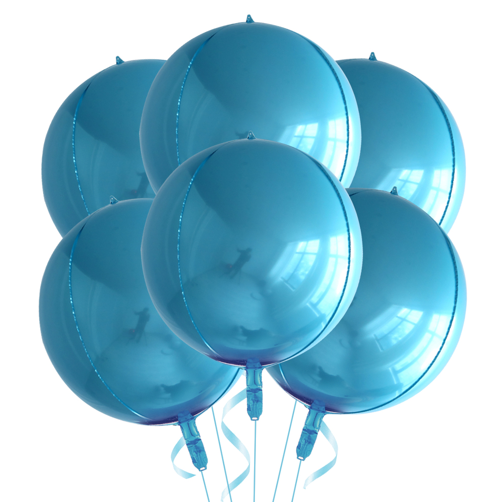 6pcs 22 Inchs Rose Gold Big 4D Balloons 360 Degree Round Metallic Rose Gold Balloons Birthday Baby Shower Wedding Decorations: ROSE RED