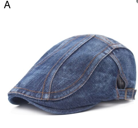 Summer Unisex Casual Beret Hat Flat Cap Newsboy Style Gatsby Hat Adjustable Breathable Mesh Caps Denim Beret Hat: A