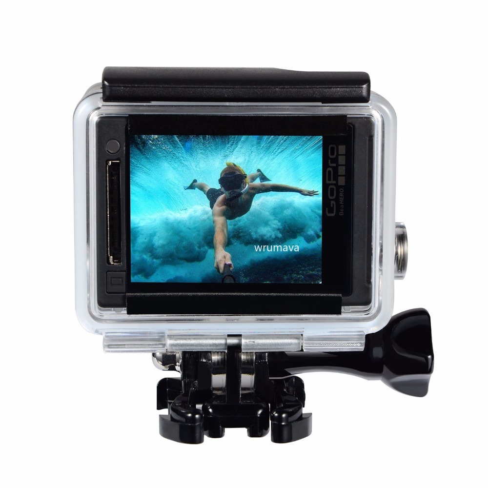 Til gopro vandtæt hus taske til gopro hero 4 hero 3+ hero 3 undervands beskyttelsesboks tilbehør