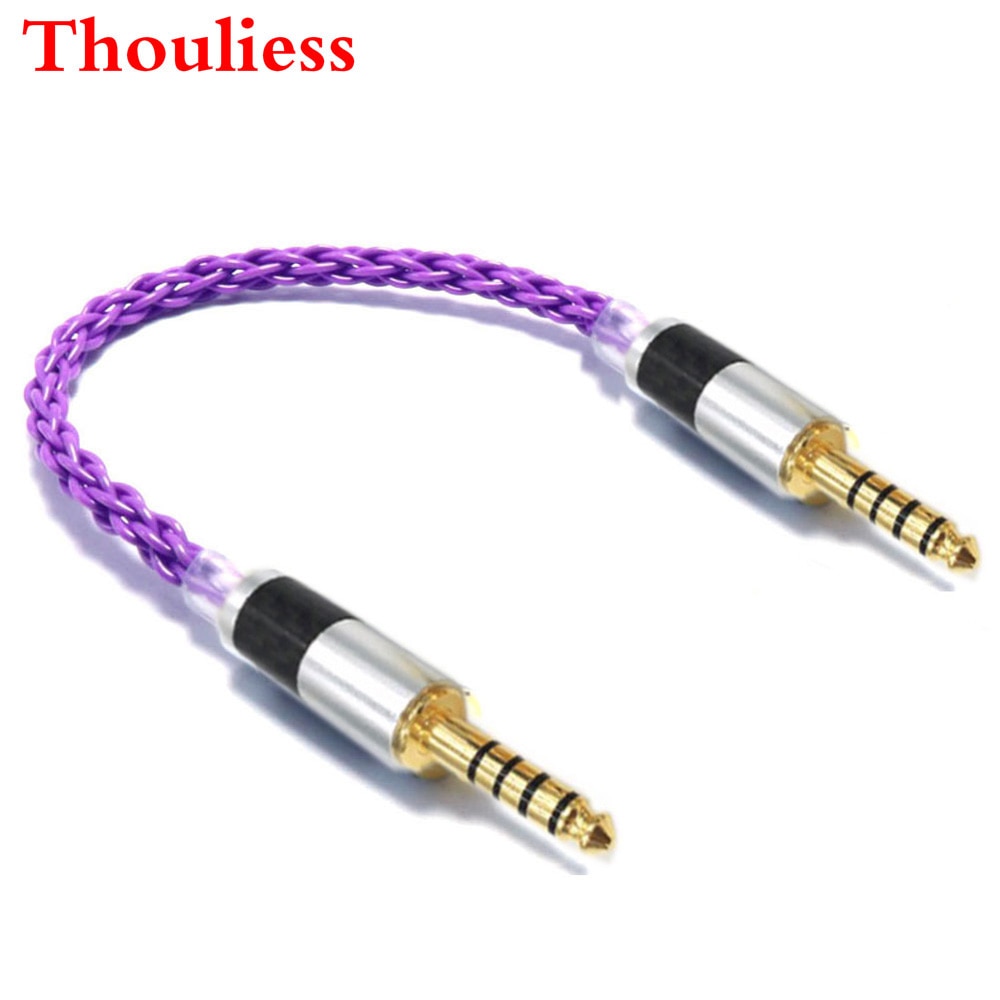 Haldane Audio Adapter Cable - 4.4mm Balanced Male to 4.4mm Balanced Male - Single Crystal Copper Silver Plated