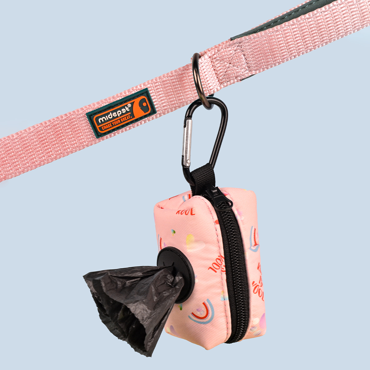 Support de sac de caca pour chien, imprimé arc-en-ciel, à la , pour fixation de laisse de chien (sans sac de caca ni laisse)