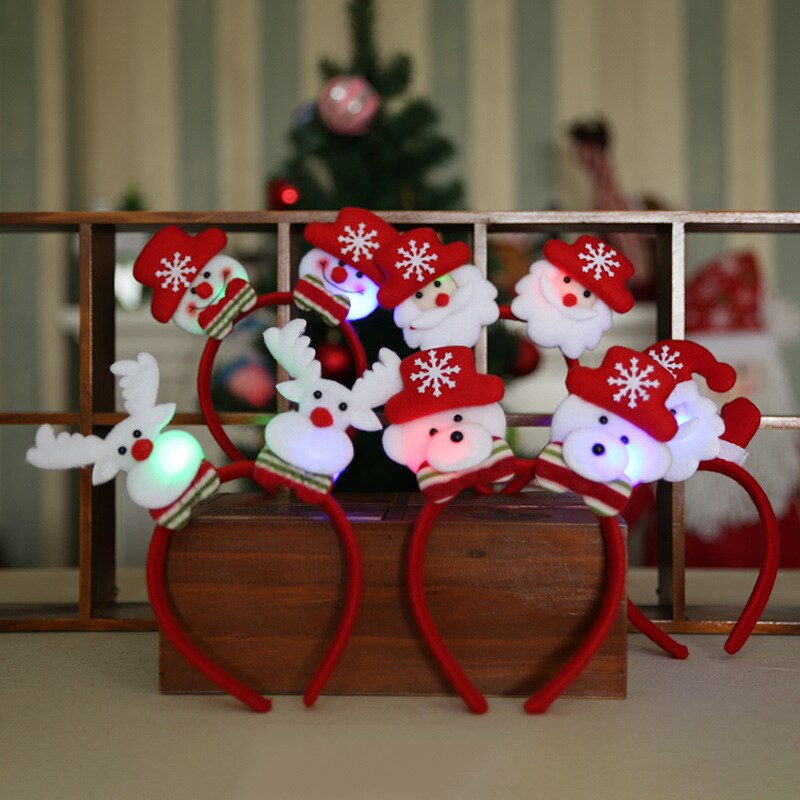 Christmas cartoon headband with lights party headband headband christmas hat christmas