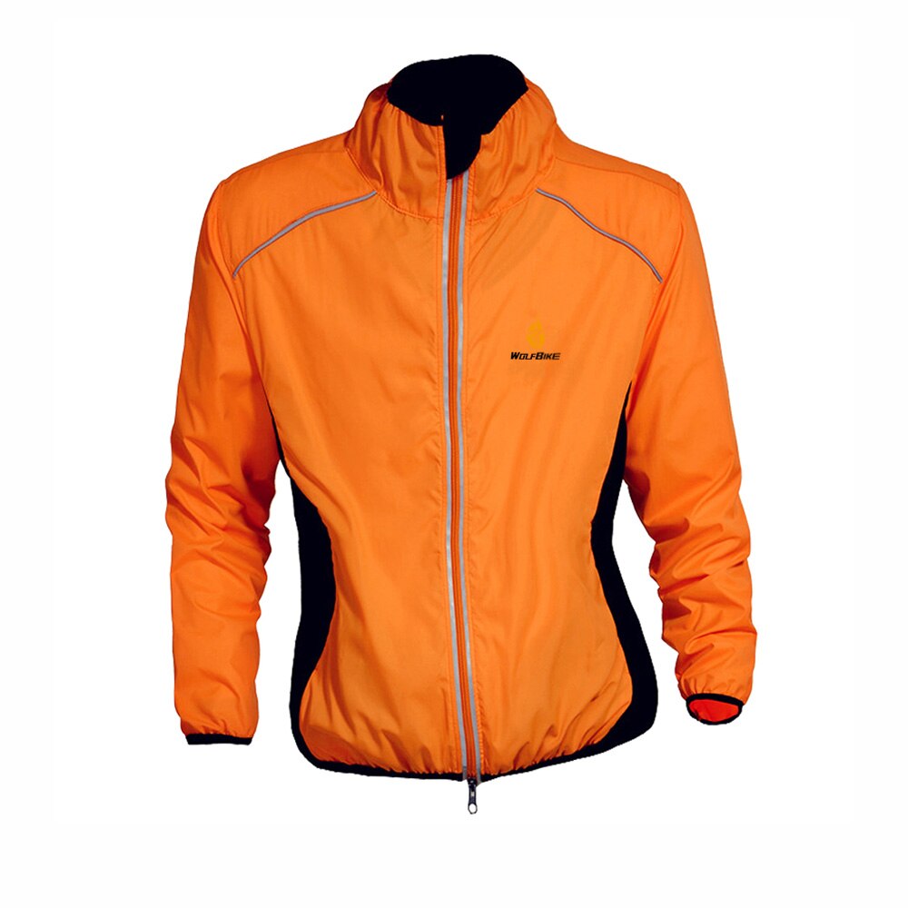 Cykeljakke ultralet reflekterende mænd road mountain mtb cykel cykel jakke vindtæt vandtæt løbe vind jakke: Orange / L