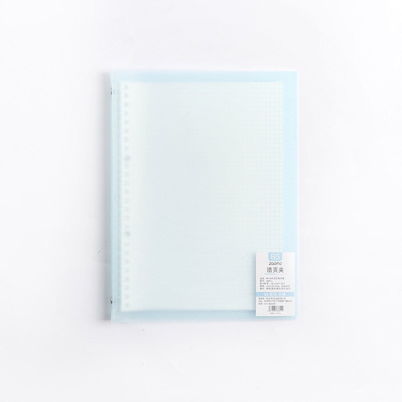 A5 B5 Transparent Loose Cover Line Plaid Inner Cute Notebook Notepad Paper Planner for School Student Supplies Office Stationery: blue  plaid / A5