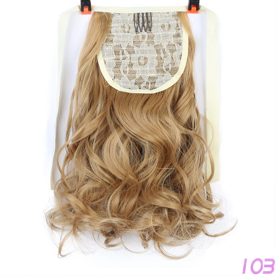 MEIFAN-Cola de Caballo ondulada corta, envoltura con cordón, cola de pelo sintética, postizo de Clip, extensiones de coleta