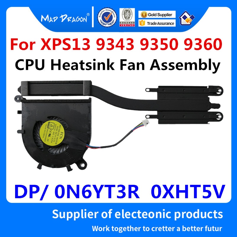 Laptop Cpu Heatsink Fan Ventilator Cpu Fan Vergadering Voor Dell XPS13 9343 9350 9360 06YT3R 6YT3R XHT5V 0XHT5V AT16L0010F0