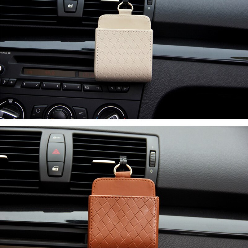 PU leather car socket vents trash can car phone seat bag storage bag for Kia Rio K2 K3 K5 K4 Cerato,Soul,Forte,Sportage R,SORENT