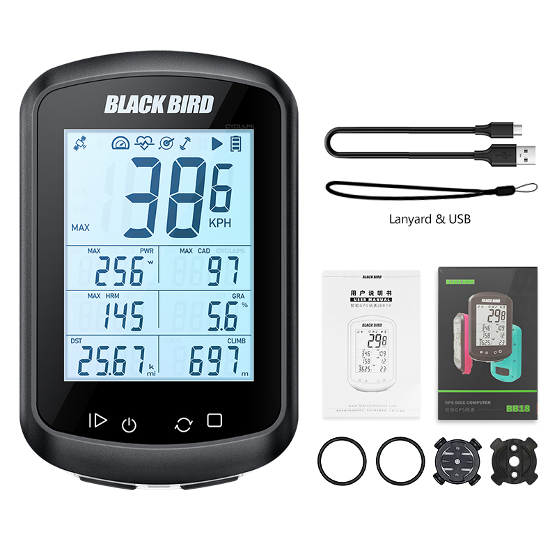 Blackbird-Ordinateur de vélo GPS BB18, compteur de vitesse sans fil, cycle de cyclisme, odomcirculation, compteur de vitesse de vélo, capteur XOSS, moniteur: WHITE