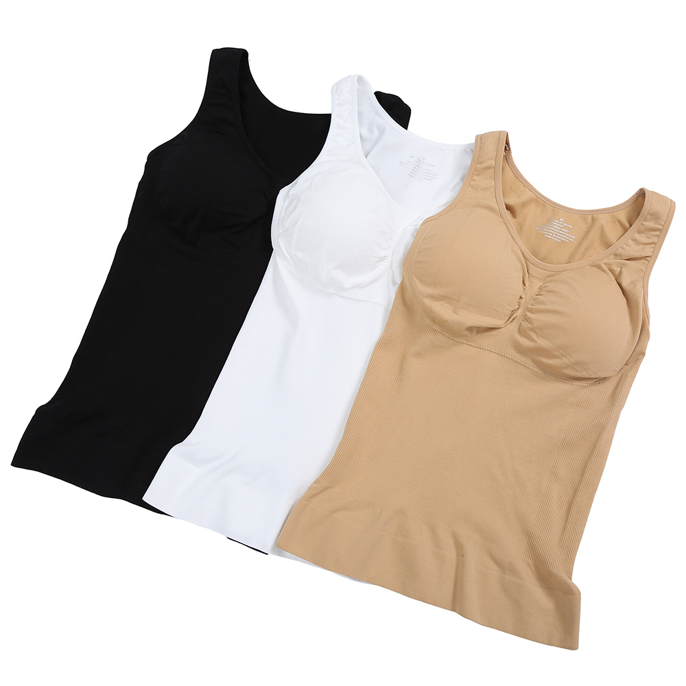 Women’s Cami Shaper Tank Top with Built in Bra Removable