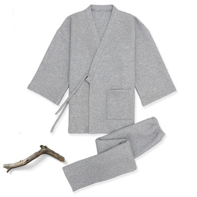 2022 Japan Losse Casual Kleding Kostuums Van Traditionele Japanse Samurai Mannen Kimono Gewaad Pyjama Thuis Dragen Sets: color1 / M