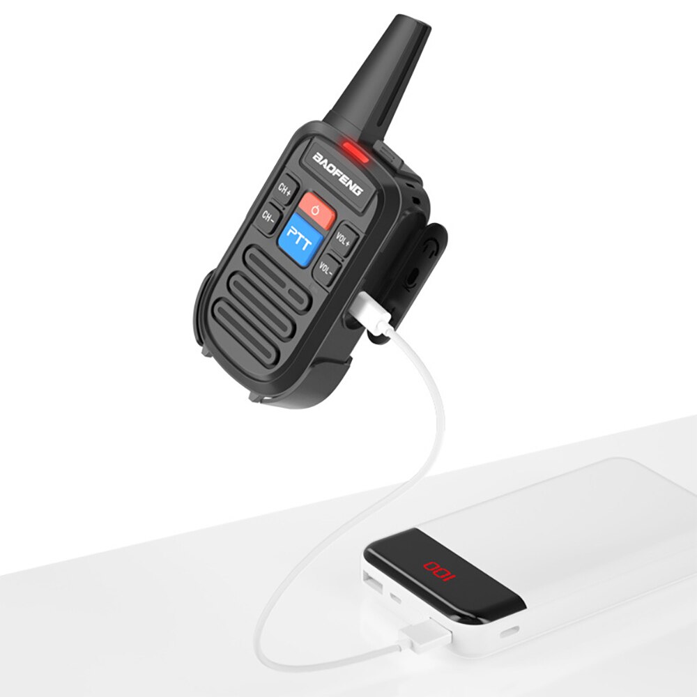 2pcs Walkie Talkie USB Rechargeable Portable Interphone Two-Way Radio For Children Adult Camping Outdoor Black Walkie Talkie