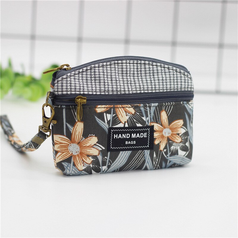 Frauen baumwolle Blumen- druck geldbörse weiblichen kurzen brieftasche kleine geld tasche tasche bolsa carteira feminina bolso für mädchen