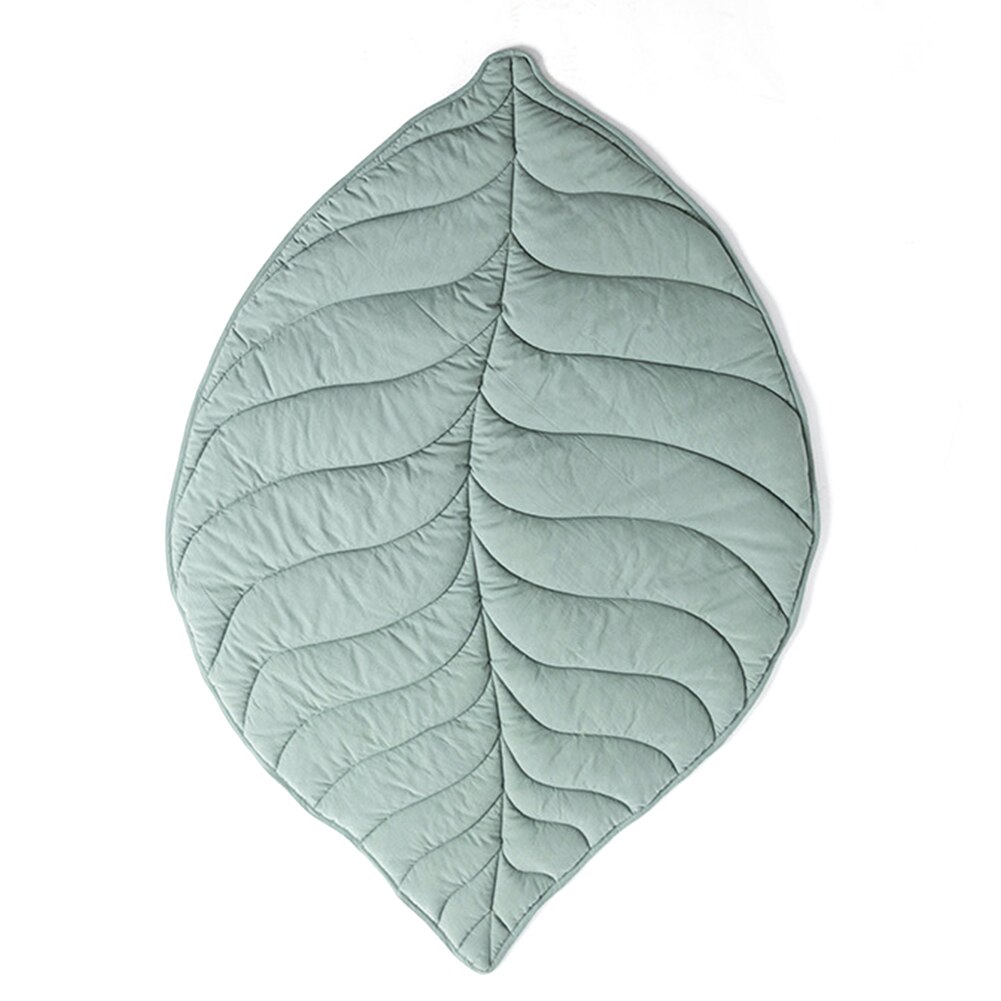 Nordic Baby Leaf Tapijt Zachte Katoen Vloermat Tapijten Kinderen Slaapkamer Nursery Bladeren Tapijt Deken Woonkamer Thuis Nieuwjaar decoratie: Green