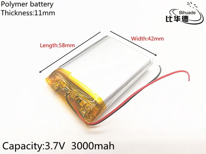 1 stks/partij 3 7 V lithium polymeer batterij 114258 3000 MAH Tablet PC navigatie mobiele power GIY