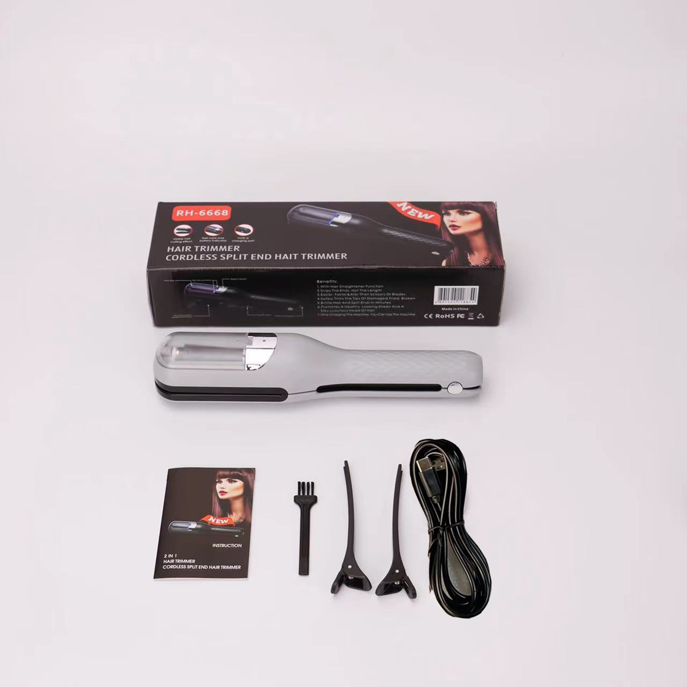 1 st oplaadbare 2-in-1 tondeuse, kappersapparaat, multifunctionele tondeuse, haarvorktrimmer