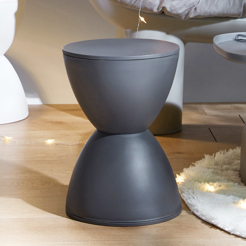 Taburete bajo nórdico para sala de estar, taburete circular y moderno de ocio para el hogar, simple y grueso, cambio de zapatos para el hogar, taburete de comedor para niños: Color