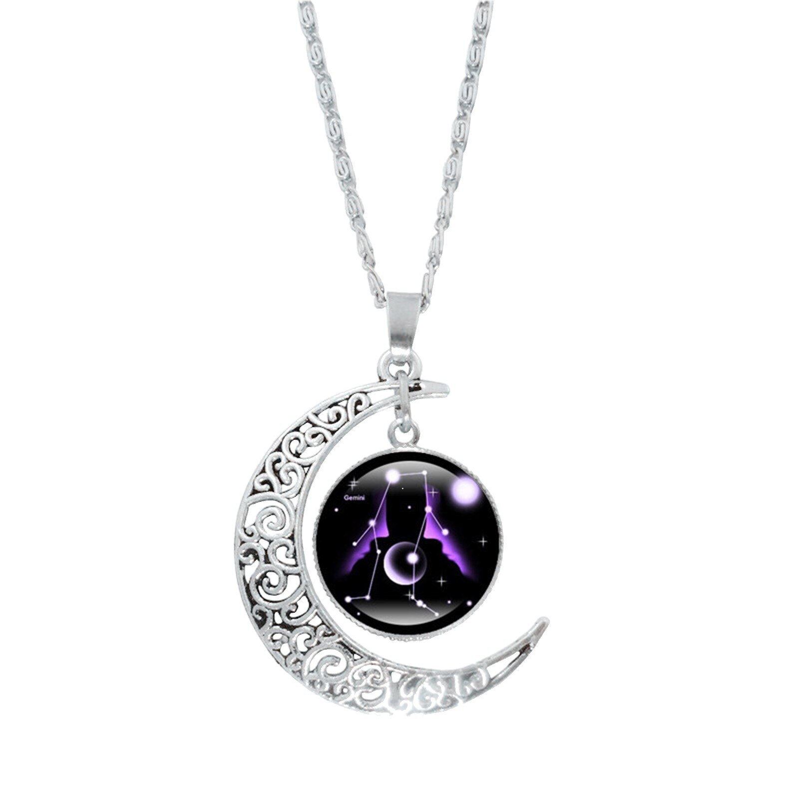 12 costellazione luna collana catena donna strass di lusso girocollo gioielli moda ciondolo regali signore eleganti: I
