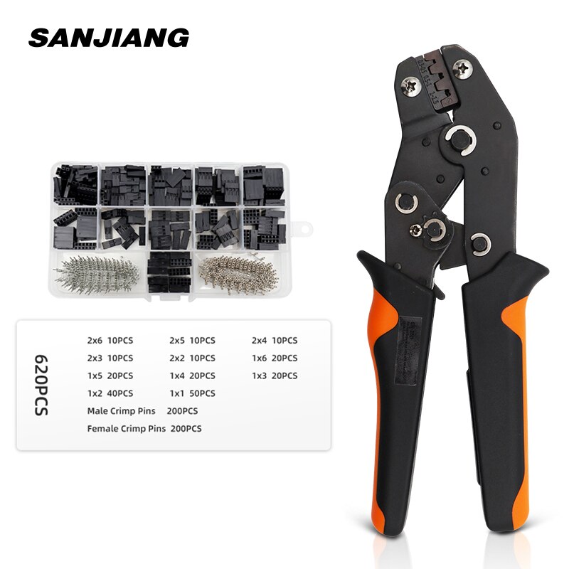 Pince à sertir dupont, sertisseuse de cosses, jeu d'outils manuels pour fils, bornes, outils de serrage, connecteur sn -28b , 310/460/620/1550 pièces: Sn -28b 620 pièces