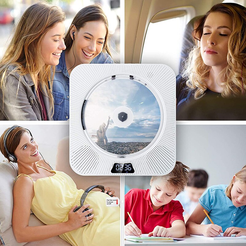 Portable CD Player Bluetooth Built-in Home Audio USB MP3 Player