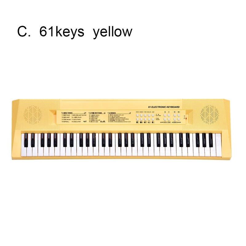 Teclado electrónico de 61 teclas, Piano, componentes de plástico y electrónicos, instrumentos musicales para niños, de navidad: C
