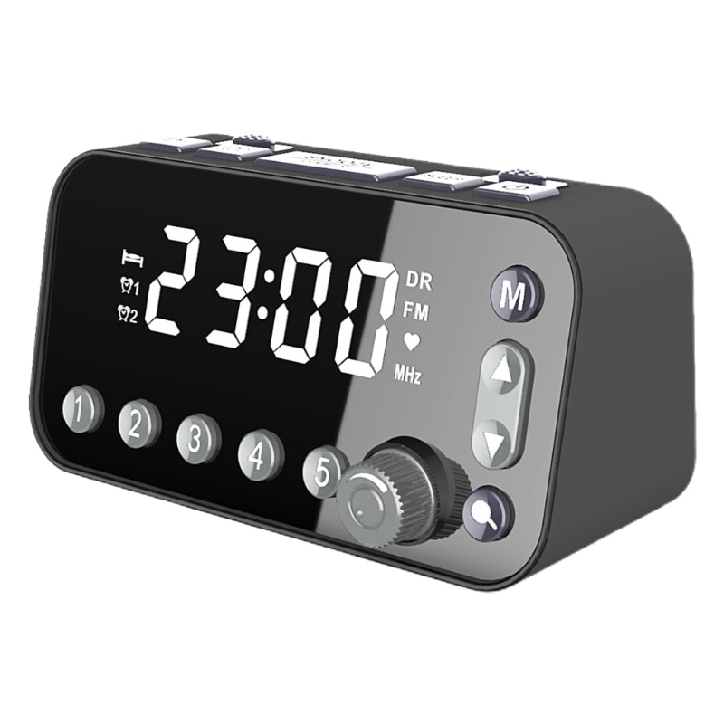 Retro Bedside Digital Alarm LED Clock Large Screen DAB/FM Radio Dual Alarm Clock