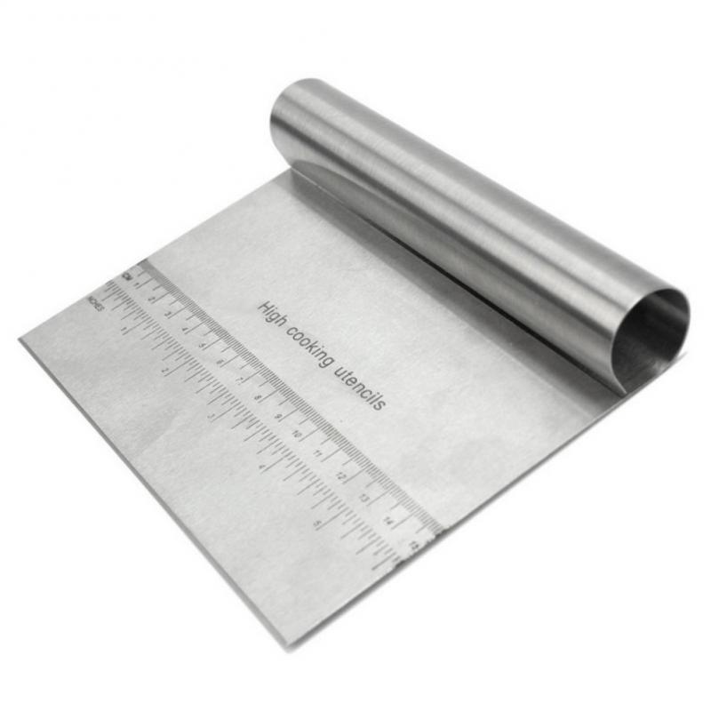 Stainless Steel Pizza Dough Scraper Cutter Measure Flour Pastry Dough Cutter Cake Cutter Dough Slicer Kitchen Tool Baking Gadget
