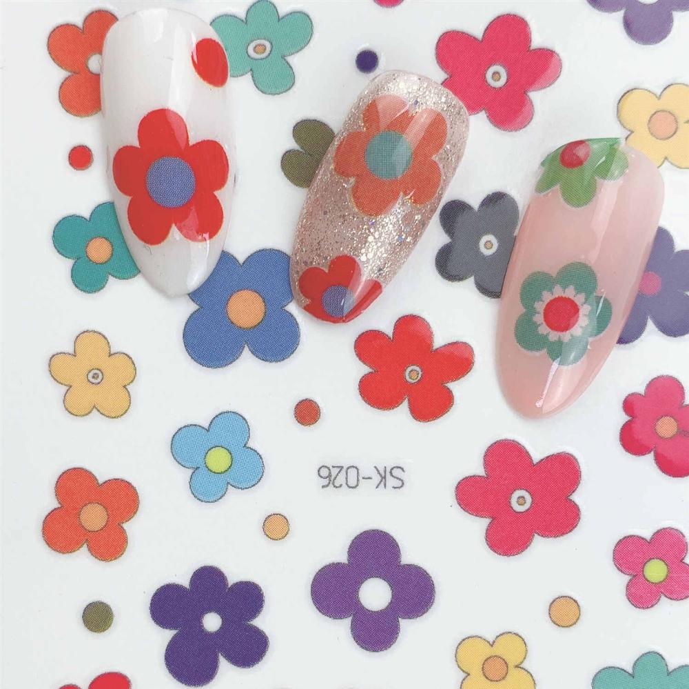 1 stuk zelfklevende nagelstickers uit de hyuna-serie met eipatroon, nageltips, 3d manicurestickers, nageldecoratietools in regenboogkleuren.: Sk -026