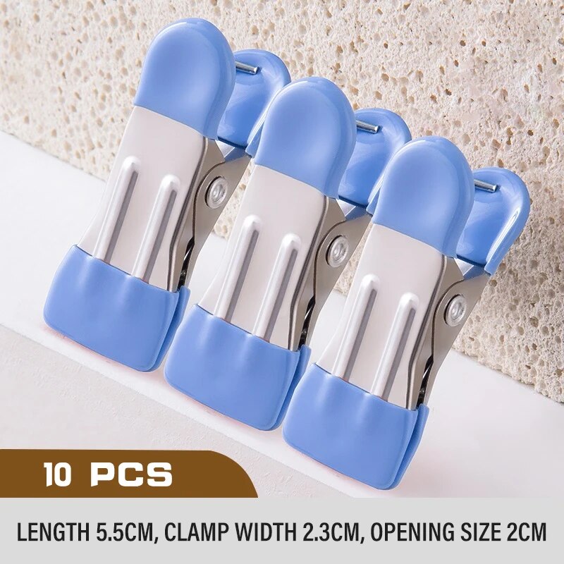 ​ Edelstahl Wäscheklammern Wäsche Wäscheklammern Mit Haken Hosen Kleiderbügel Tragbare Hängende Kleidung Clips Schrank Kleidung Organizer: Blau