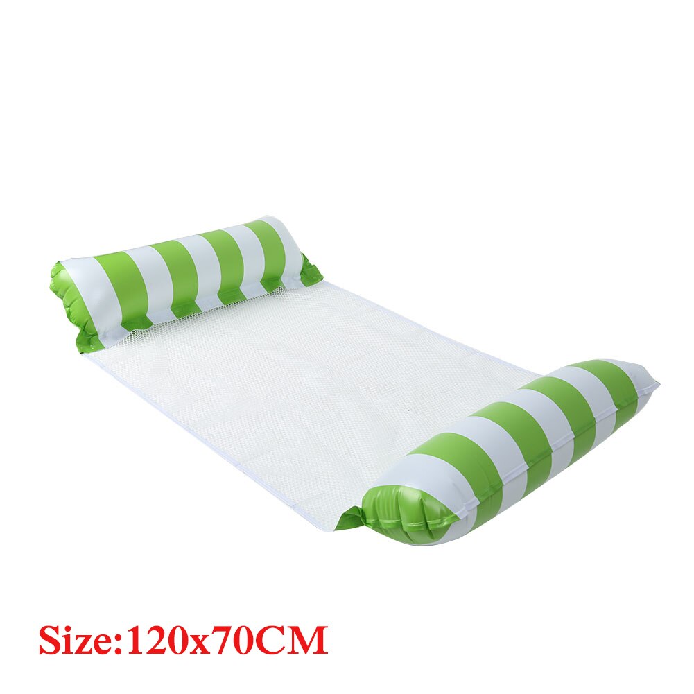 Hamaca de agua reclinable para piscina, colchoneta inflable flotante, colchoneta de aire plegable para verano, cojín, tumbona para dormir con agua: C Green