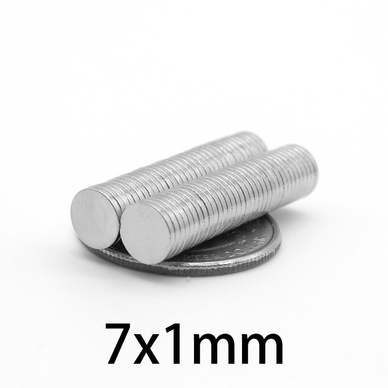 100-2000Pcs 7x1mm Neodymium Magnet Disc N35 Permanent 7*1mm Small Round Super Powerful Strong Magnetic Magnets For Craft 7mmx1mm