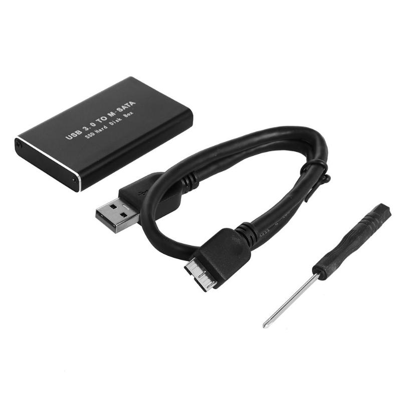 mSATA zu USB 3.0/3.1 SSD-Gehäuse Externe HD-Festplatte Festplattenbox Aufbewahrungsbox-Adapter: Dark Grau
