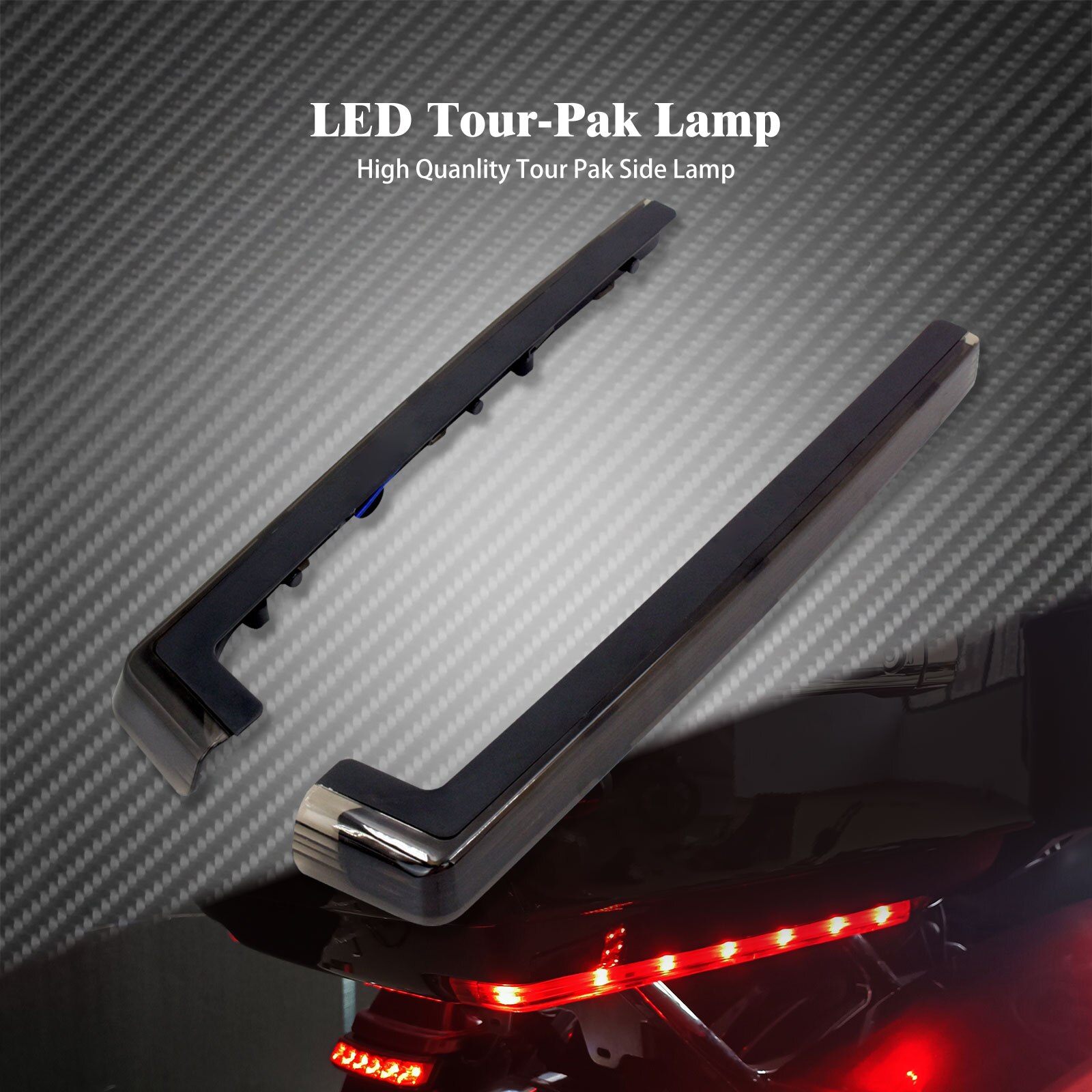 Motorcycle Red/Smoke LED Tour Pak Pack Accent Side Panel Light For Harley Touring FLHR FLHX Road King Street Road Glide 2006-Up: Side lights B