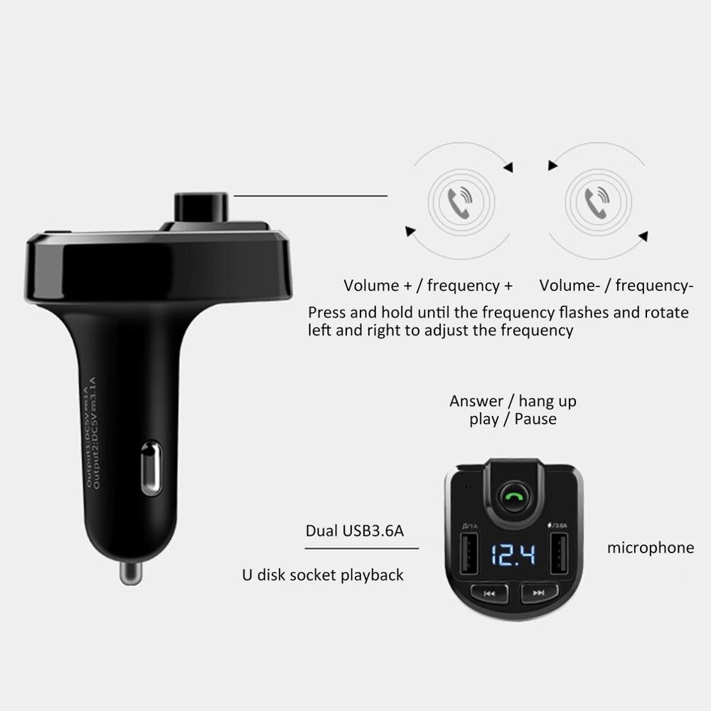 BT36 Car Kit MP3 Player FM Transmitter Auto AUX Wireless Car Modulator Radio USB Car Charger Remote Control