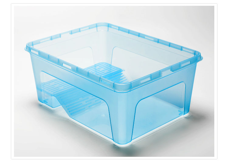 Turtle Tank with Drying Platform, Turtle Breeding Box, Brazilian Turtle, Nursery Pot, Terrarium, Transparent Amphibious Villa