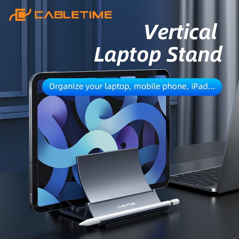 Stojak na laptopa CABLETIME pionowy uchwyt na biurko przenośny stojak na notebooka stojak na tablet MacBook iPad Xiaomi HP Dell