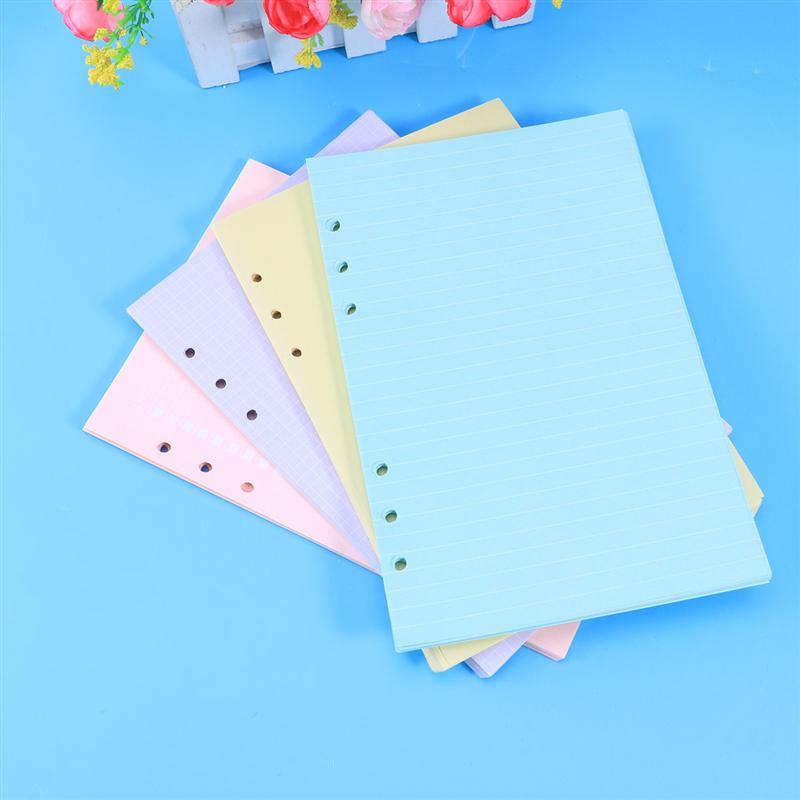 4 pezzi colorati fogli di carta a fogli mobili raccoglitore per fogli Notebook A5 indice classificazione etichette divisori carta (sei fori)